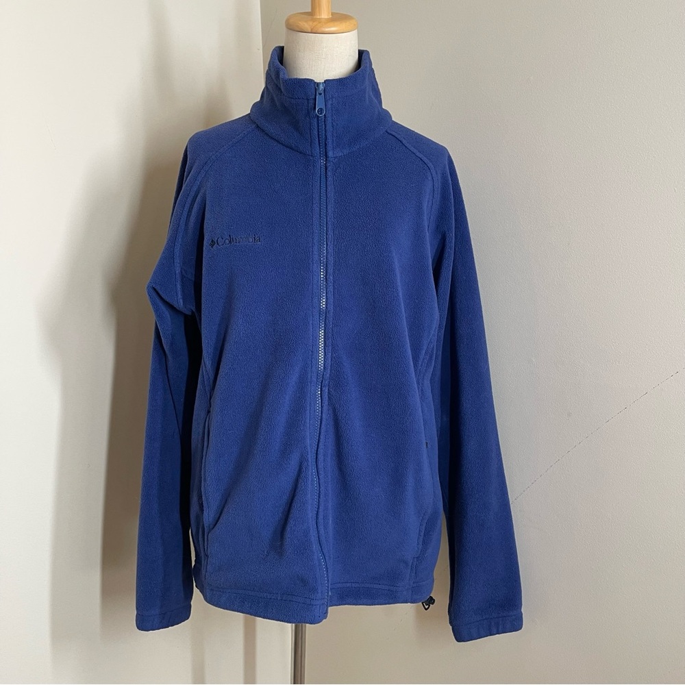 Columbia Women’s Blue Athletic Full Zip Windproof Fleece Jacket - Size Large